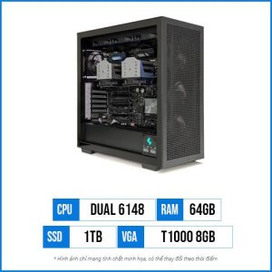 Workstation Render – Dual Xeon Gold 6148 | 64GB | 1TB SSD | T1000 8GB