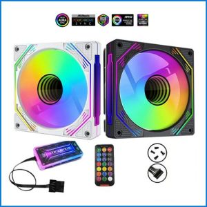 Kit 5 Fan Case F3 Fan Led RGB Đen - Kèm sẵn HUB và Remote (12T)