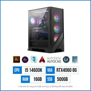 PC Workstation T105 – Core i5 14600K | 16G | RTX4060 8GB | 500G SSD