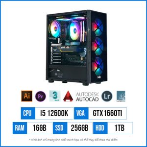 PC Designer T29 – Core i5 12600K | 16G | GTX1660ti 6GB | 256G SSD | 1TB