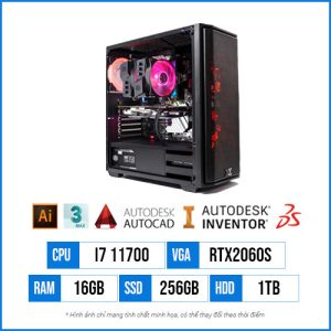 PC Dựng Cad T62 – Core i7 11700 | 16G | RTX2060S 8GB | 256G SSD | 1TB