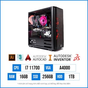 PC Dựng Cad T63 – Core i7 11700 | 16G | A4000 16GB | 256G SSD | 1TB