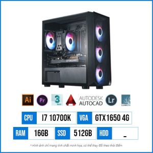 PC Workstation T64 – Core i7 10700K | 16G | GTX1650 4GB | 512G SSD