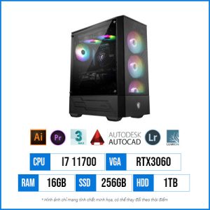 PC Workstation T09 – Core i7 11700 | 16G | RTX3060 12G | 256G SSD | 1TB