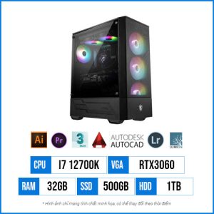 PC Workstation T20 – Core i7 12700K | 32G | RTX3060 12GB | 500G SSD | 1TB