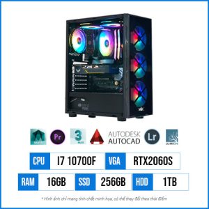 PC Workstation T33 – Core i7 10700F | 16G | RTX2060S 8GB | 256G SSD | 1TB