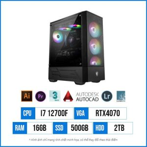 PC Workstation T42 – Core i7 12700F | 16G | RTX4070 12GB | 500G SSD | 2TB