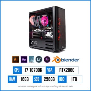 PC Workstation T51 – Core i7 10700K | 16G | RTX2060 12G | 256G SSD | 1TB