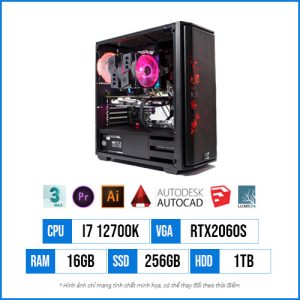 PC Workstation T66 – Core i7 12700K | 16G | RTX2060S 8GB | 256G SSD | 1TB