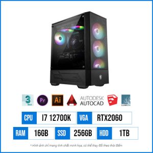 PC Workstation T67 – Core i7 12700K | 16G | RTX2060 12GB | 250G SSD | 1TB