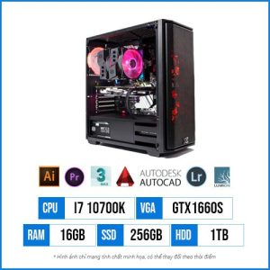 PC Workstation T80 – Core i7 10700K | 16G | GTX1660S 6G | 256G SSD | 1TB