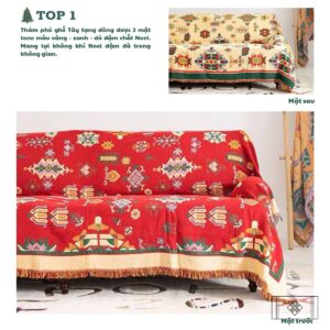 THẢM DỆT PHỦ SOFA HỌA TIẾT TÂY TẠNG