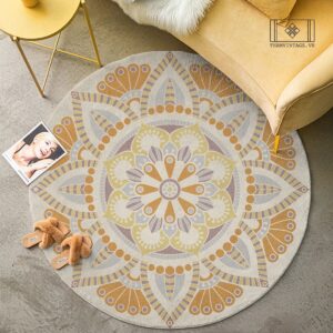 THẢM TRÒN LEN CASHMERE NHỮNG CON SÓNG