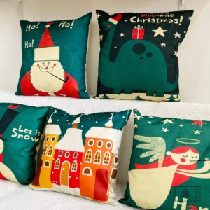 VỎ GỐI NOEL XANH