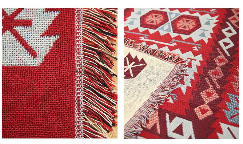 Thảm dệt boho đỏ