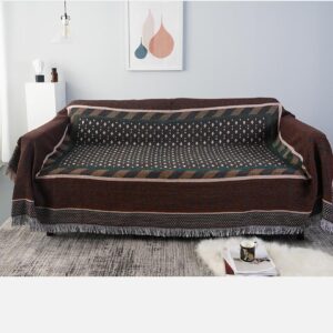 Thảm dệt xanh ô bi Vintage