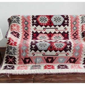 Thảm dệt boho đỏ
