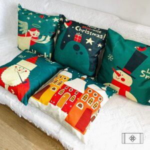 VỎ GỐI NOEL XANH