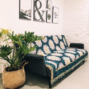 Thảm dệt hoa cúc trắng