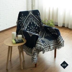 Thảm dệt Vintage đen trắng