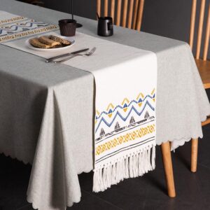 Table runner nhũ vàng xanh