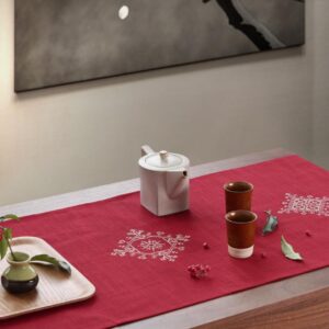 KHĂN TRẢI BÀN TABLE RUNNER MÀU ĐỎ
