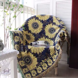 Thảm dệt hướng dương xanh