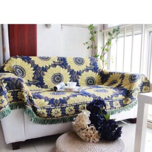 Thảm dệt hướng dương xanh