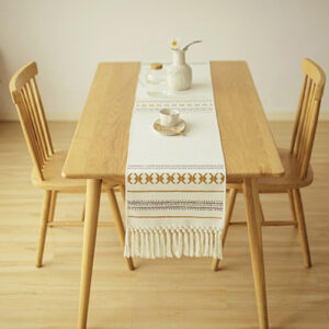 Table Runner nâu nhũ vàng
