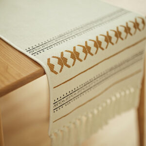 Table Runner nâu nhũ vàng