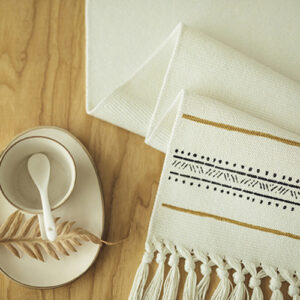 Table Runner nâu nhũ vàng
