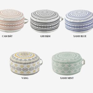 ĐÔN TRÒN NHỒI HẠT XỐP HOA VINTAGE