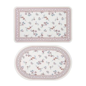 Thảm Nhà Tắm Hình Học Hoa Lá Cành Da Nappa Cao Cấp - BST Mùa Xuân Thảm Vintage