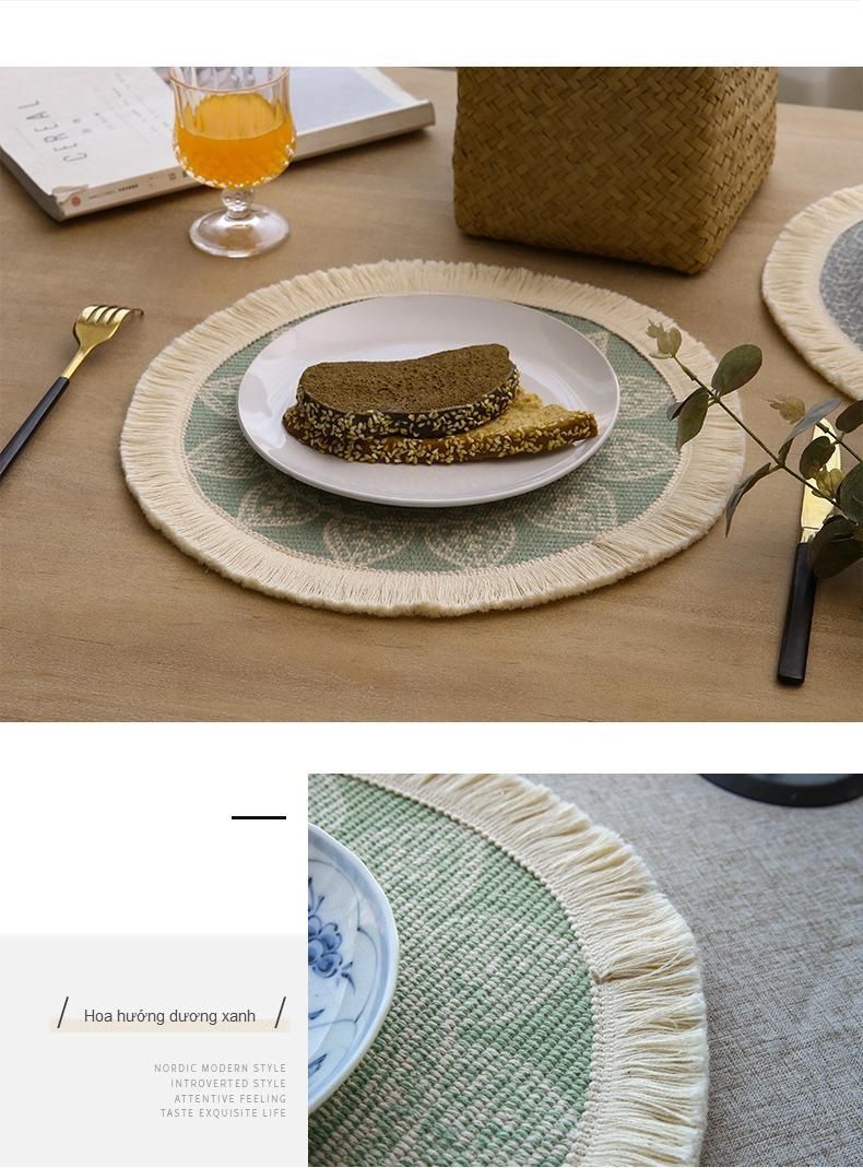 Lót đĩa dệt thô vintage 1
