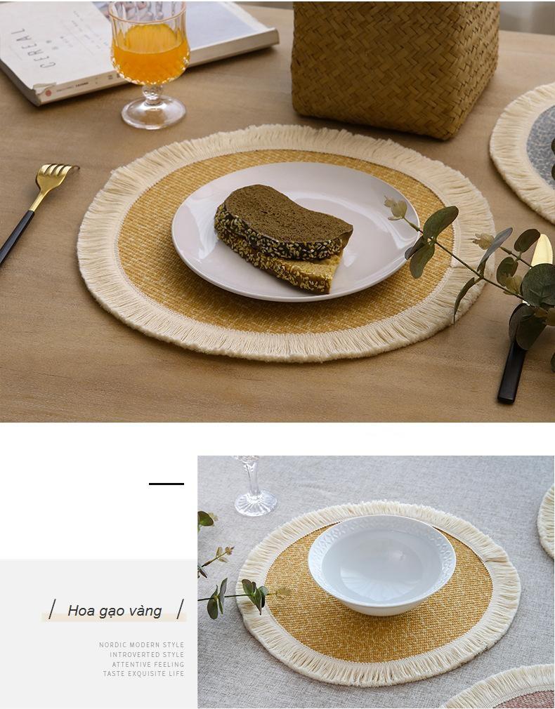 Lót đĩa dệt thô vintage 1