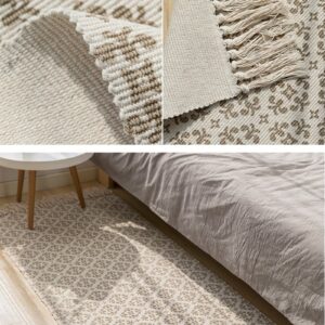 Thảm cạnh giường - thảm chân nâu hoa 70x160cm
