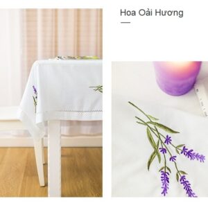 Khải trải bàn thêu tay