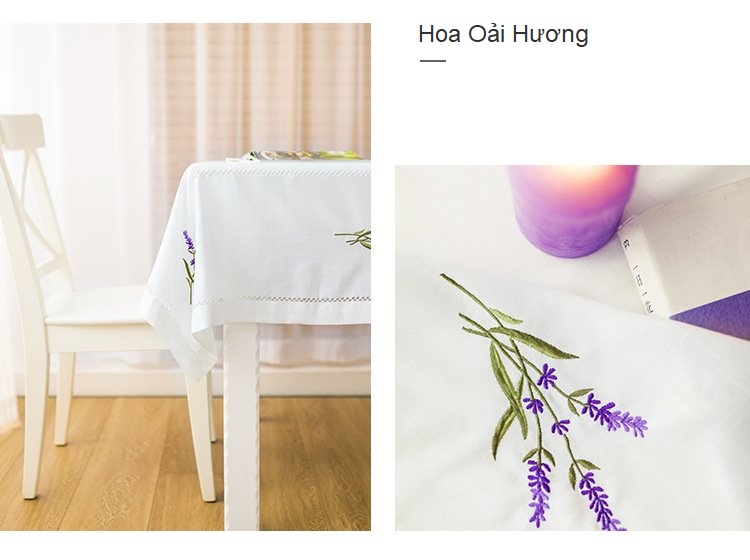 Khải trải bàn thêu tay