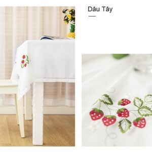 Khải trải bàn thêu tay