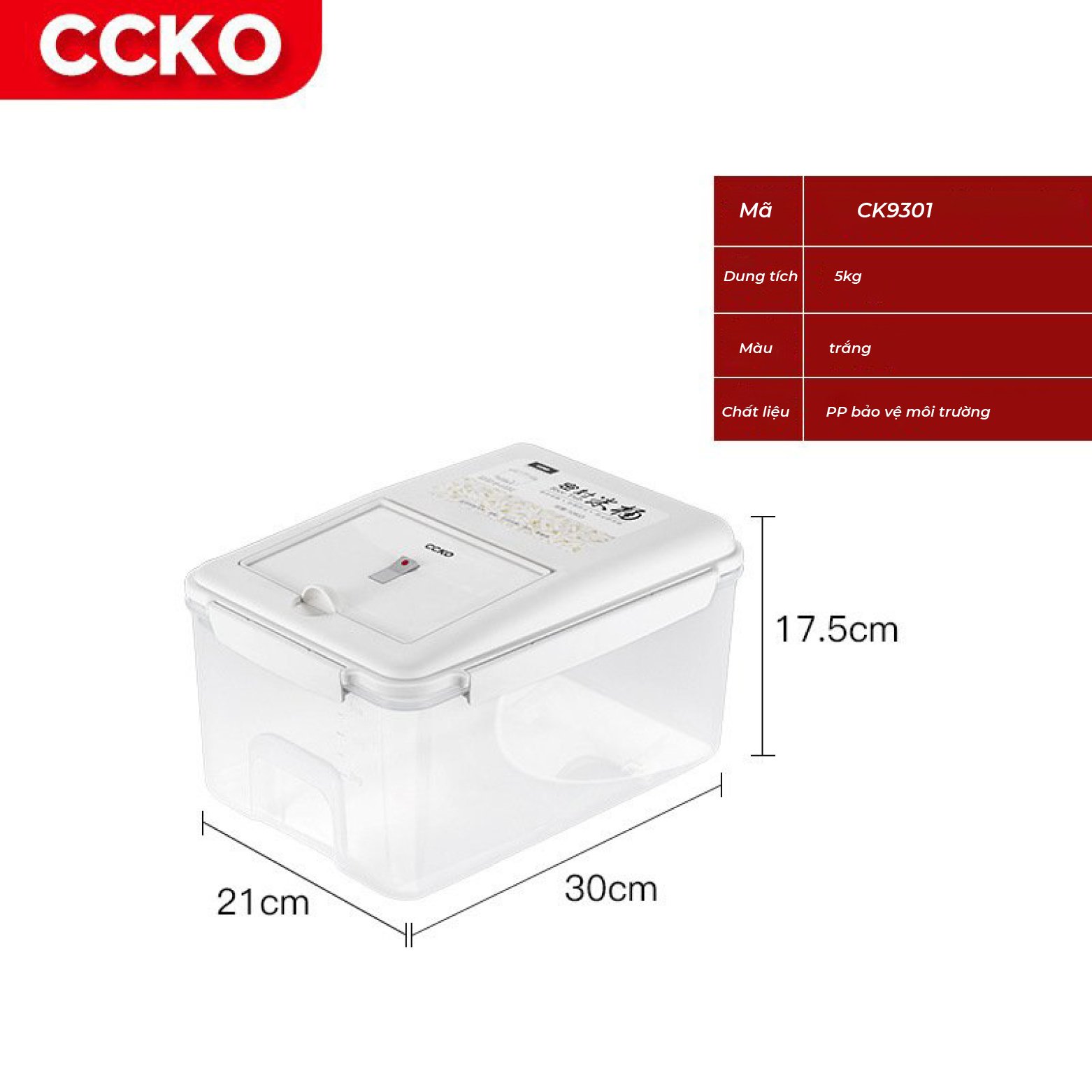 Thùng gạo chống ẩm CCKO