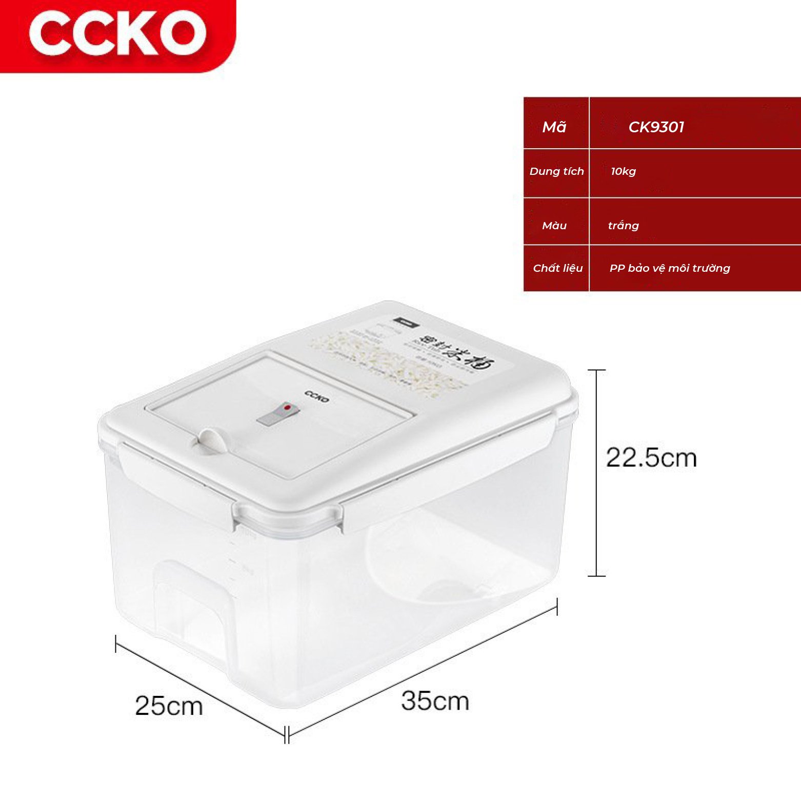 Thùng gạo chống ẩm CCKO