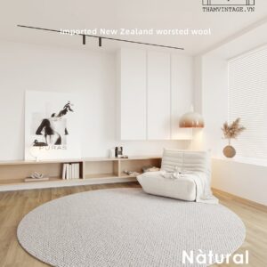 THẢM TRÒN LEN CỪU MINIMALIST