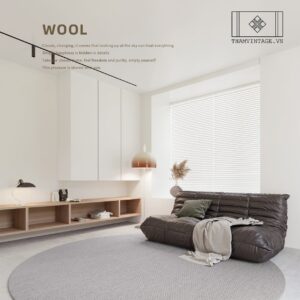 THẢM TRÒN LEN CỪU MINIMALIST