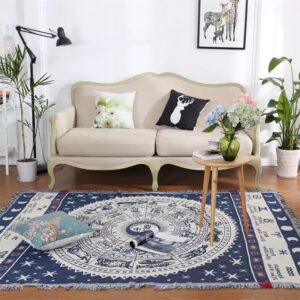 THẢM VINTAGE HOÀNG ĐẠO XANH TRẮNG