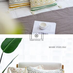 VỎ GỐI KẺ HOA VINTAGE