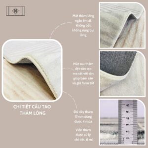 THẢM TRÒN LEN CASHMERE NHỮNG CON SÓNG