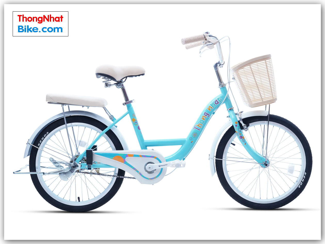 Xe đạp trẻ em nữ Thống Nhất BUBBLES 20” màu xanh nhạt