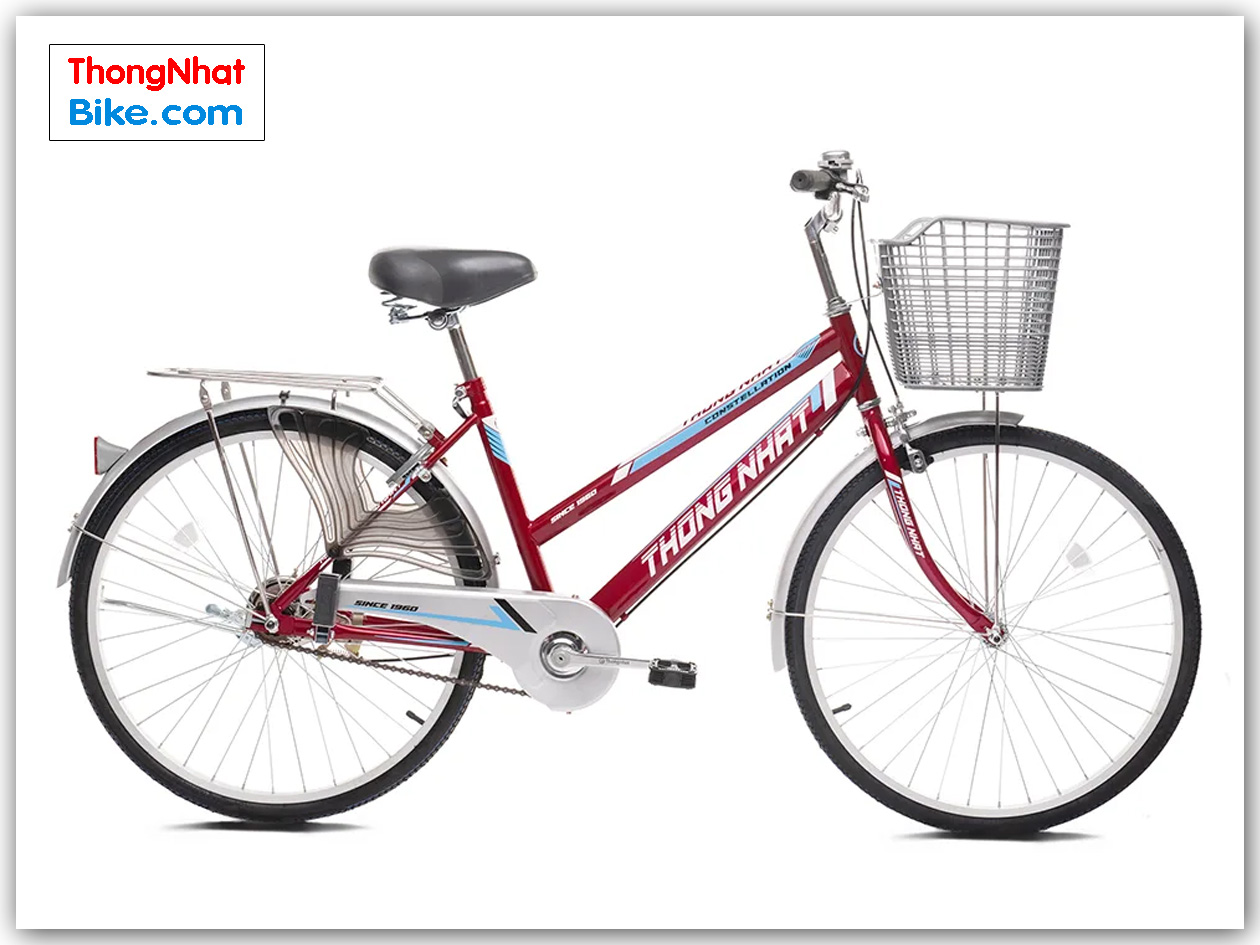 Xe đạp phổ thông giá rẻ Thống Nhất GN 06 màu đỏ 24" 26" 27"
