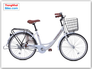 Xe đạp phổ thông Thống Nhất LD 24″ - 01 2023 màu trắng