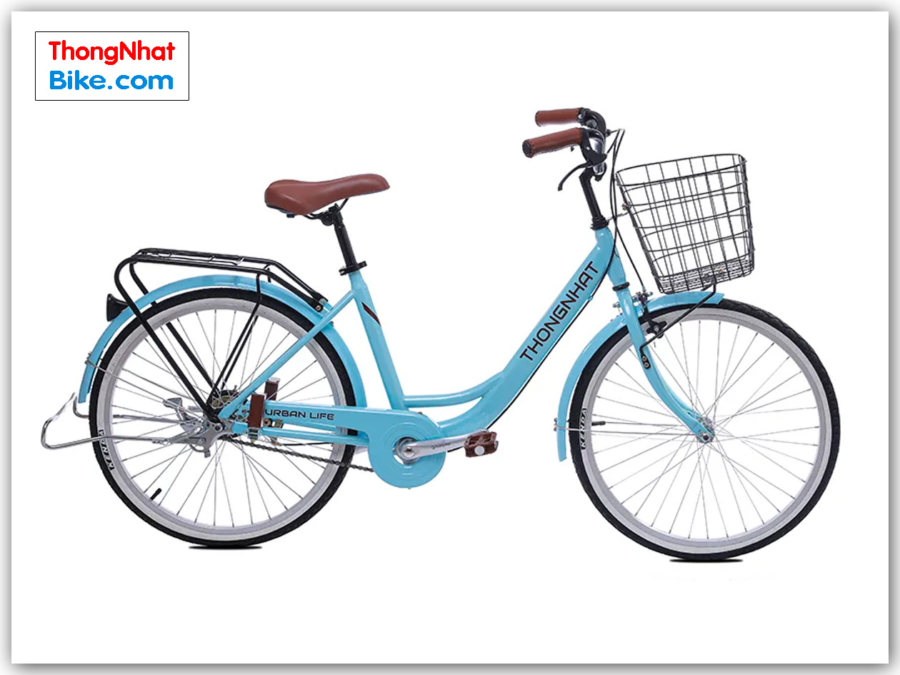 Xe đạp phổ thông Thống Nhất LD 24″ - 01 2023 màu xanh